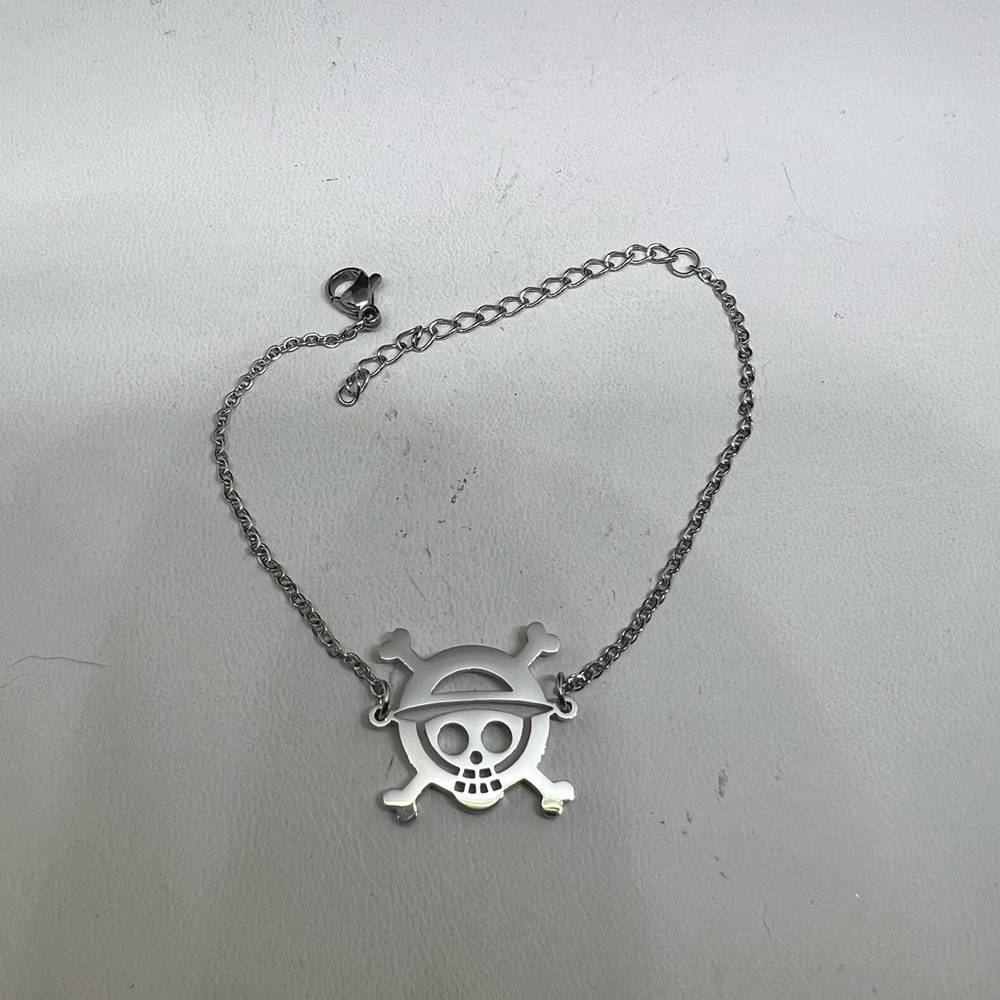One piece Skull Silver Chain Bracelet